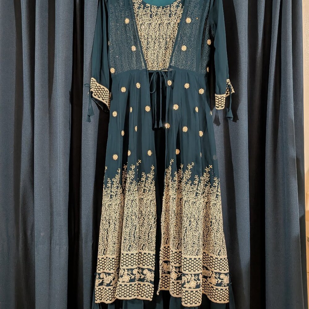 Dark Turquoise Indian Wedding Guest Dress